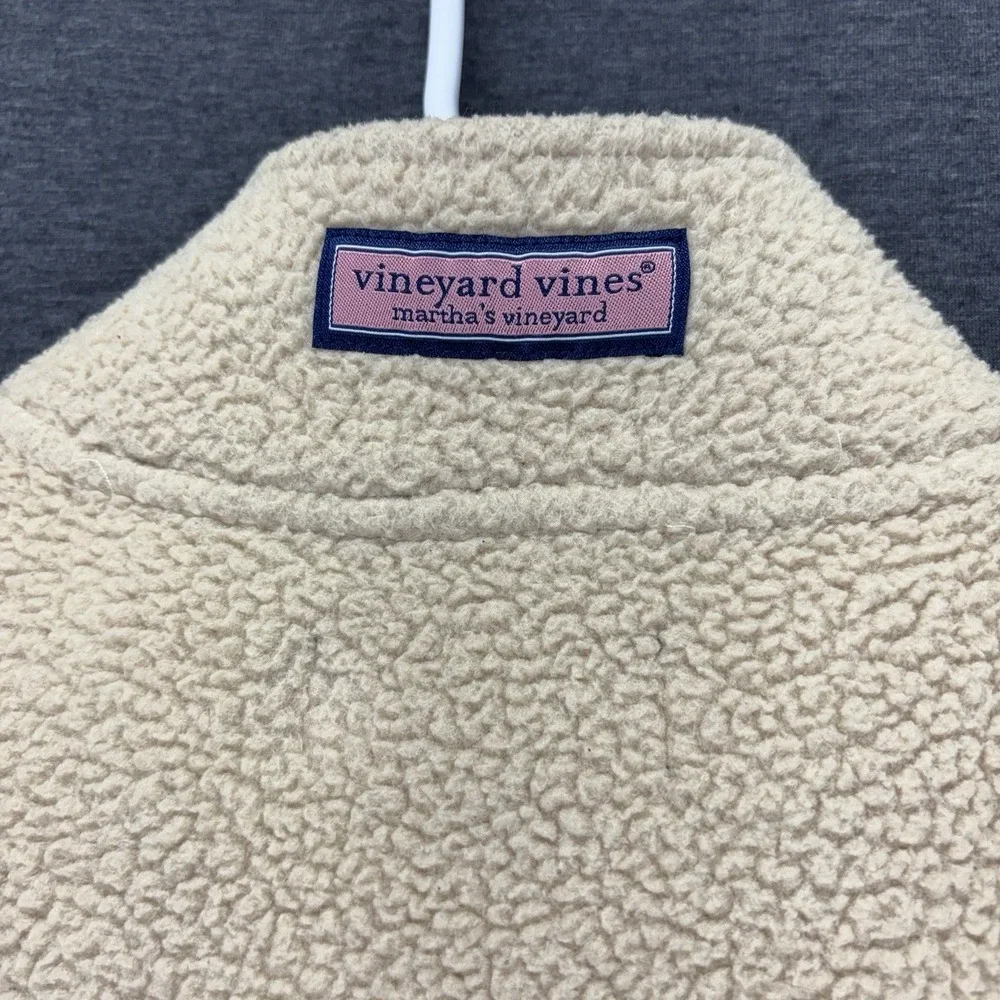 Vineyard Vines Sherpa Stillwater Vest Fleece Mens Medium Full-Zip Camel Gorpcore